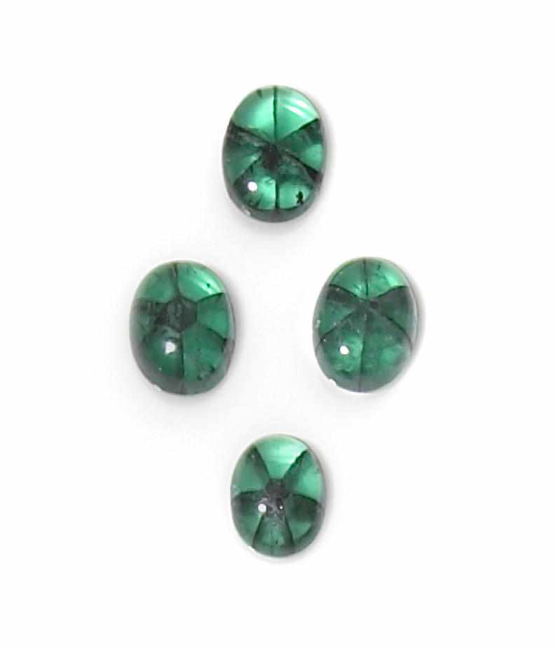 Appraisal: Set of Four Trapiche Emeralds Coscuez La Pea Blancas Muzo