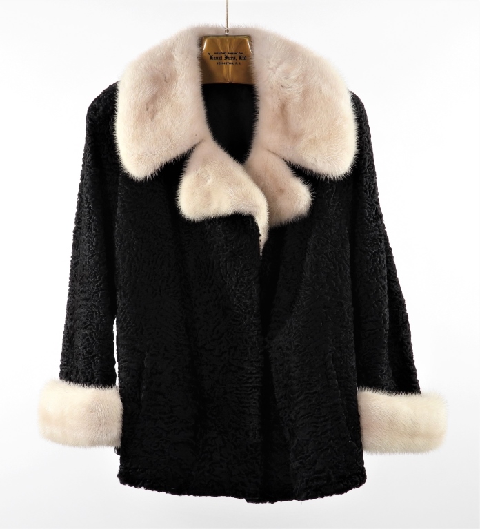 Appraisal: MARGARIT BEANCHI BLACK FUR COAT Textured black fur coat with