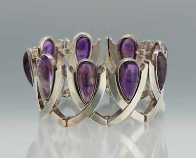 Appraisal: An Antonio Pineda Sterling Silver and Amethyst Bracelet sterling silver