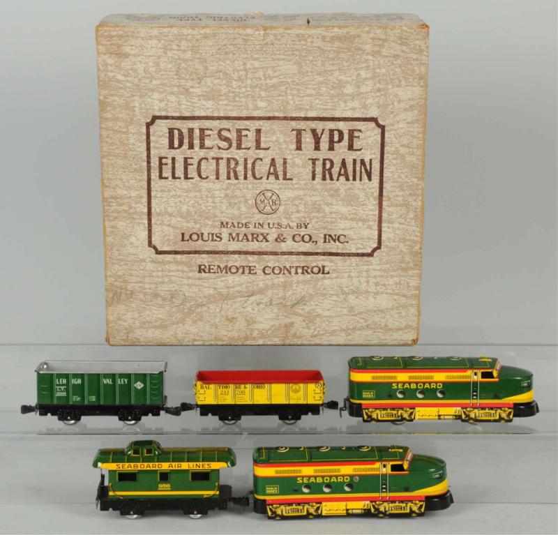 Appraisal: Tin Marx No Seaboard Freight Train Set American Includes diesel