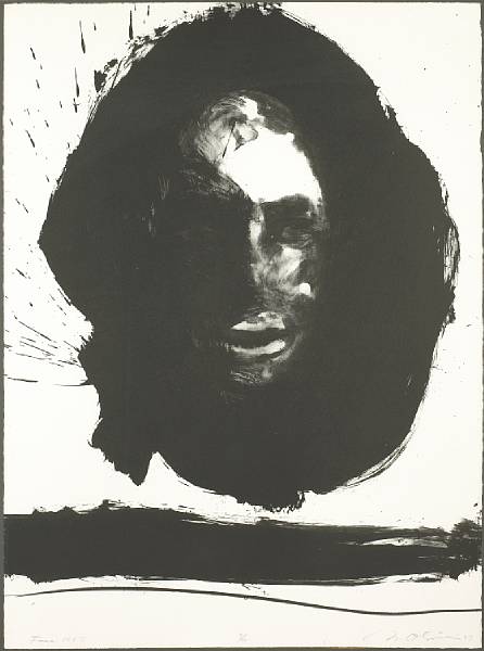 Appraisal: Nathan Oliveira American born Face S Lithograph printed on Rives