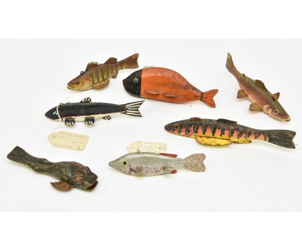 Appraisal: Seven folk art Minnesota ice fishing lures circa including a