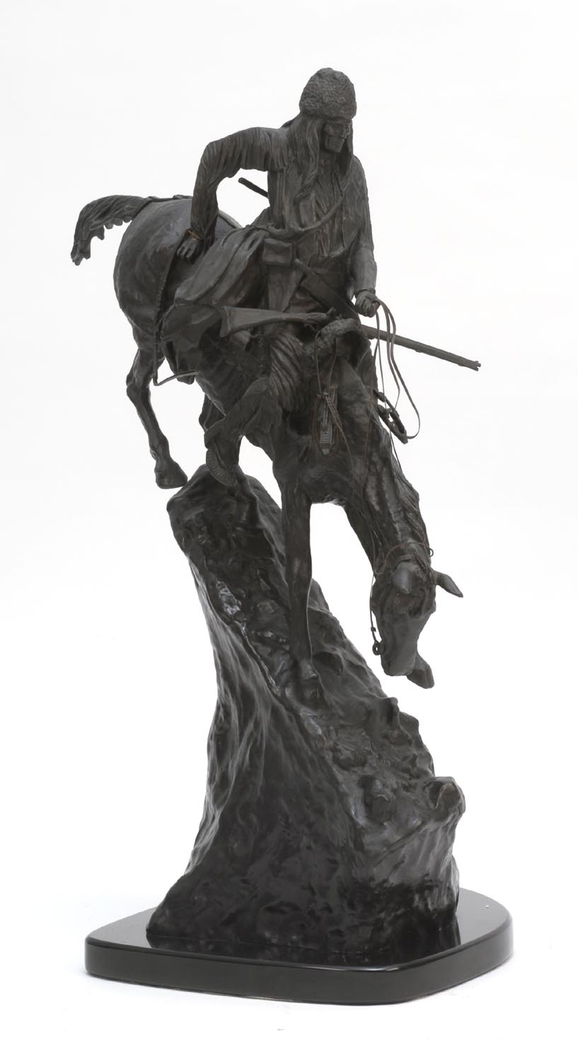 Appraisal: TH CENTURY BRONZE SCULPTURE AFTER FREDERIC REMINGTON The Mountain Man