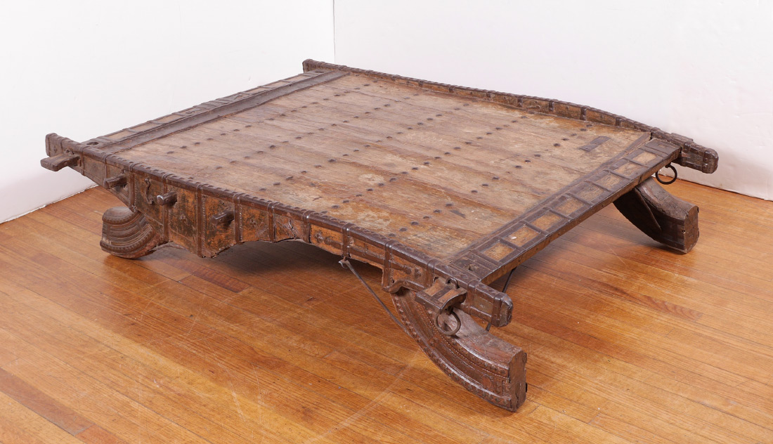 Appraisal: OX CART COFFEE TABLE Upcycled from the top of a