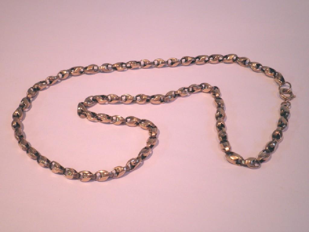 Appraisal: A fancy link yellow metal chain g