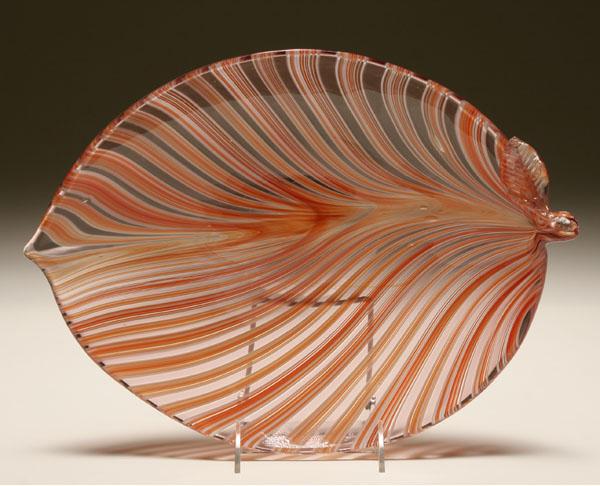 Appraisal: Venini leaf glass designed by Tyra Lundgren c 's Rare