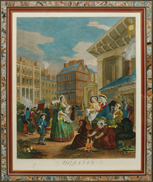 Appraisal: AFTER WILLIAM HOGARTH Morning Noon Evening Night Coloured engravings x