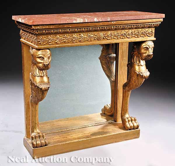 Appraisal: A Continental Carved Giltwood Pier Table early th c the