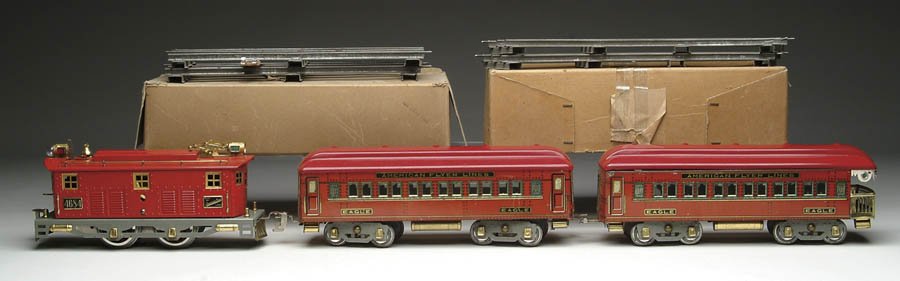 Appraisal: AMERICAN FLYER SET W OB Red lithographed standard gauge set