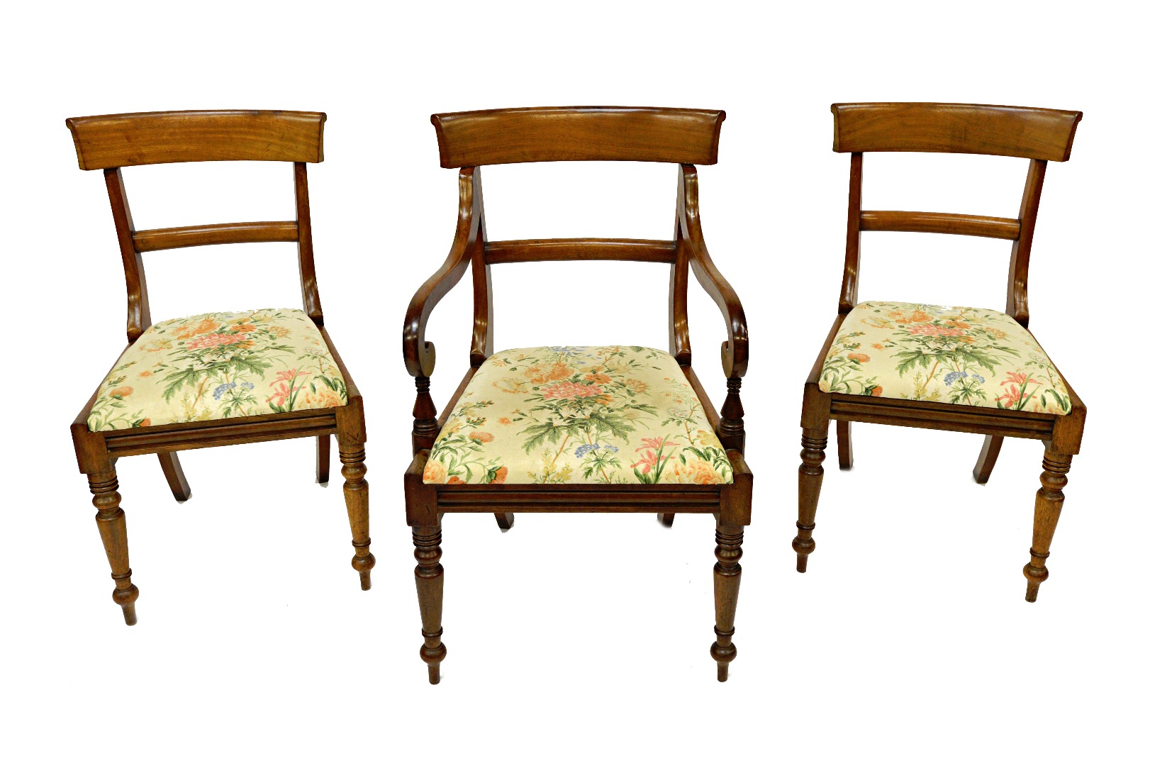 Appraisal: A set of eight William IV mahogany dining chairs the