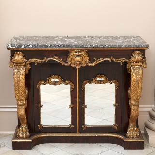 Appraisal: Victorian parcel gilt and mirrored side cabinet Victorian parcel gilt