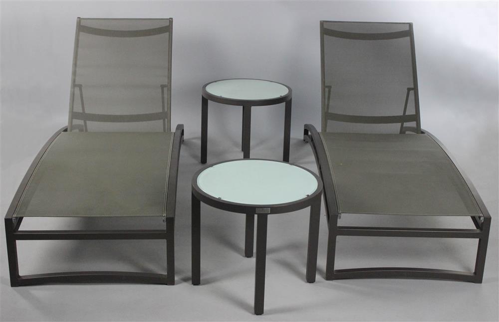 Appraisal: PAIR OF JANUS ET CIE CHAISE LOUNGES AND A PAIR