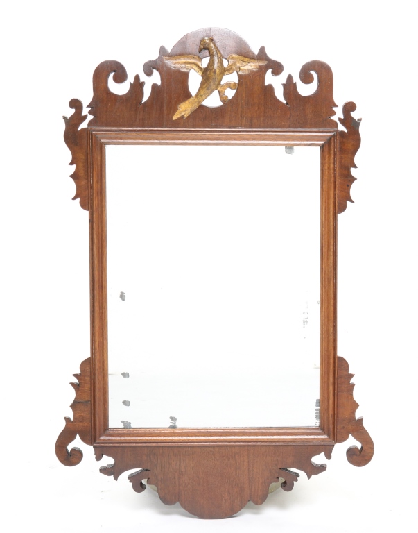 Appraisal: CHIPPENDALE MIRROR Probably American rd quarter th century mahogany veneer