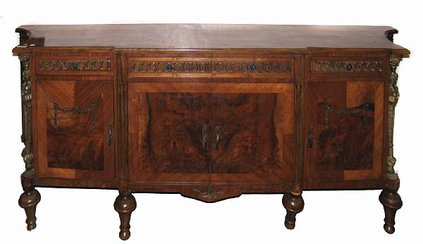 Appraisal: A Louis XVI style bronze mount sideboard height in width