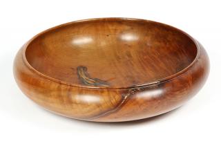 Appraisal: Lanny Lyell wood turned low bowl executed in madrone burl