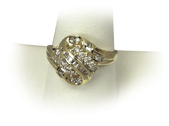 Appraisal: Dazzling K yellow gold lady's ring set with round and