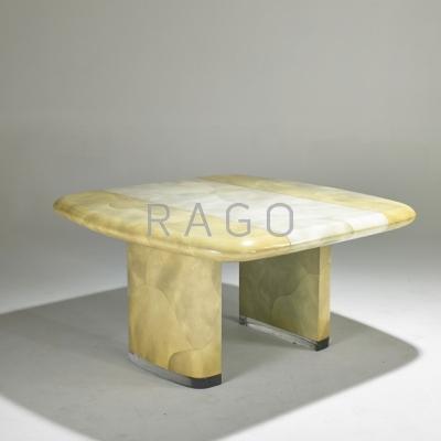 Appraisal: AMERICAN Dining table s Polychromed wood and acrylic Unmarked x