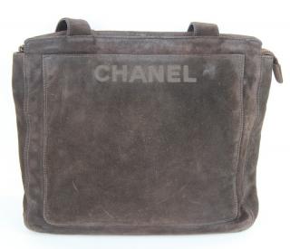 Appraisal: Vintage Channel Brown Leather Handbag Ladies Vintage Channel Brown Leather