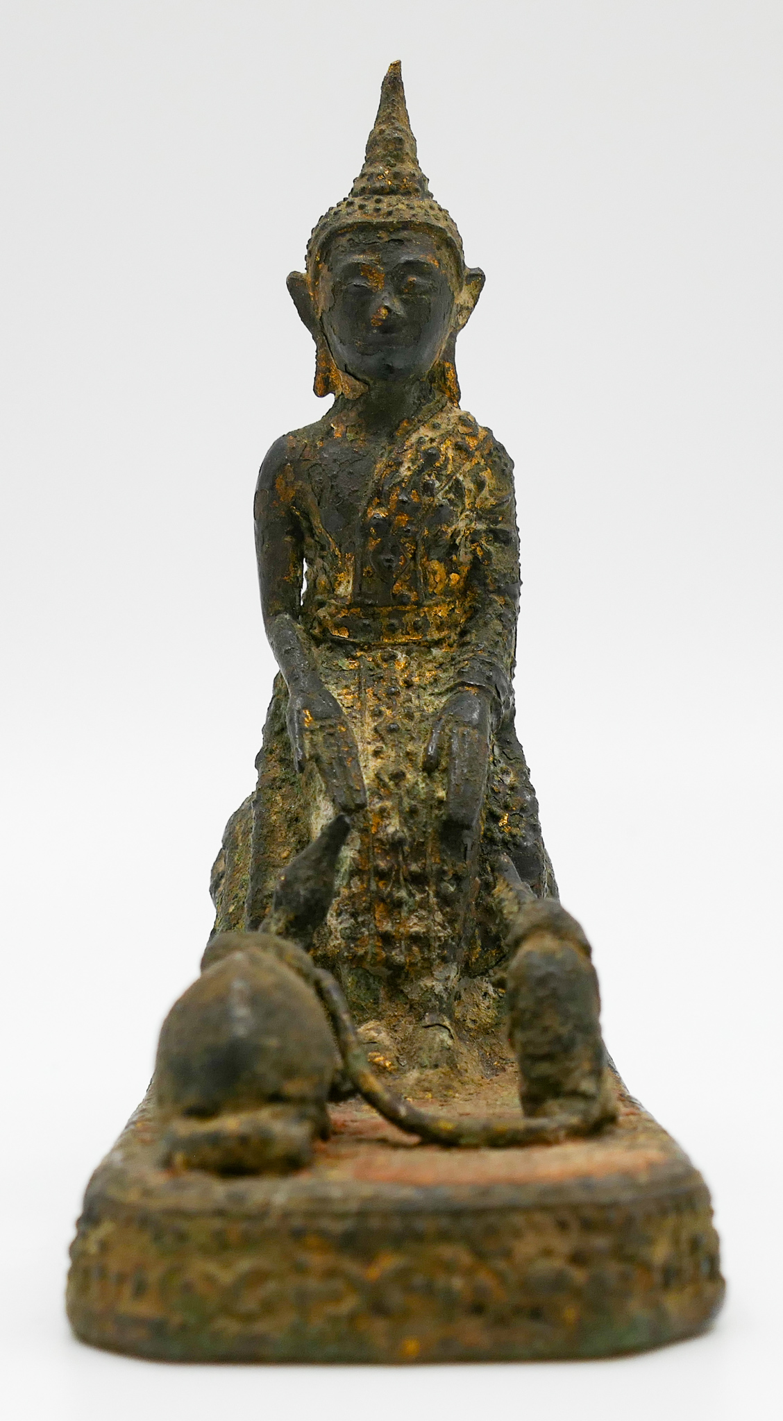 Appraisal: Antique Thai Bronze Buddha with Elephant and Monkey ''x ''