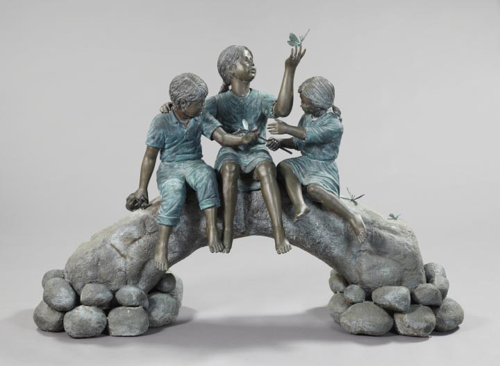 Appraisal: After Jane DeDecker American Contemporary a faux-patinated bronze garden sculpture