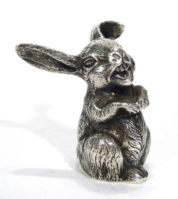 Appraisal: Small grade novelty silver rabbit cm high