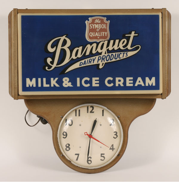 Appraisal: Banquet Dairy Products Milk and Ice Cream drugstore lighted advertising