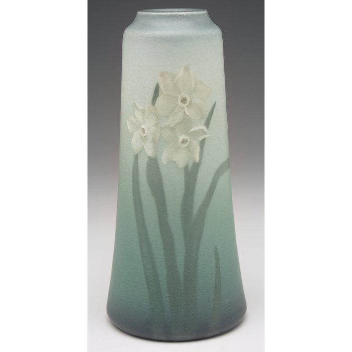 Appraisal: Nice Rookwood vase Vellum glaze with a finely painted floral