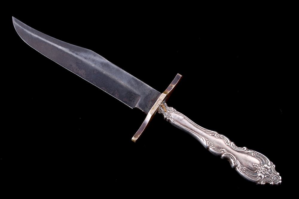 Appraisal: Civil War to Frontier Silver Bowie Knife - Silver cutlery