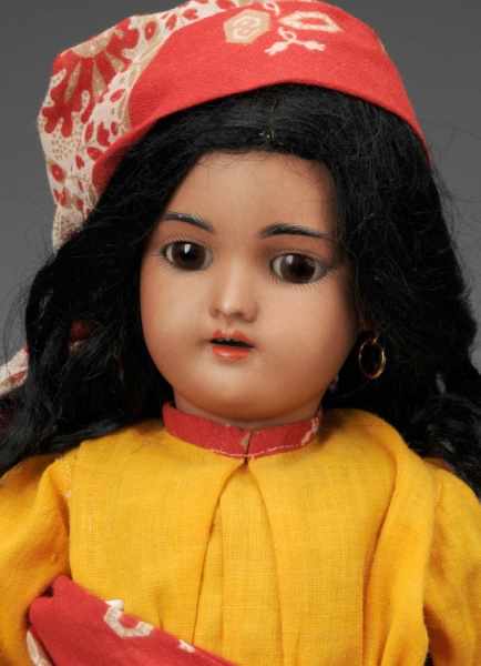 Appraisal: Heinrich Handwerck Bisque Mulatto Child Doll Description Germany Ca Bisque