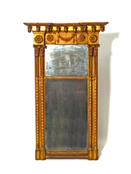 Appraisal: Classical gilt wood mirror early th century