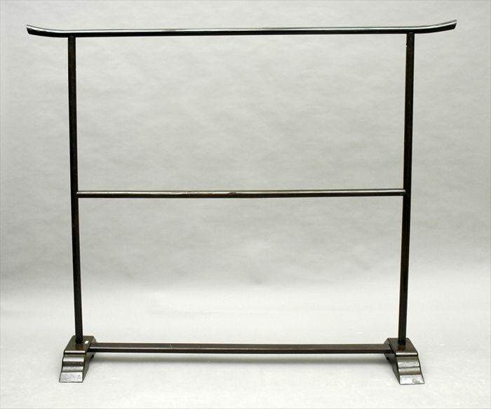 Appraisal: Japanese Brown Lacquer Kimono Stand Together with black lacquer kimono