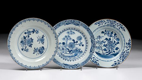 Appraisal: THREE CHINESE EXPORT PLATES early th century all decorated in