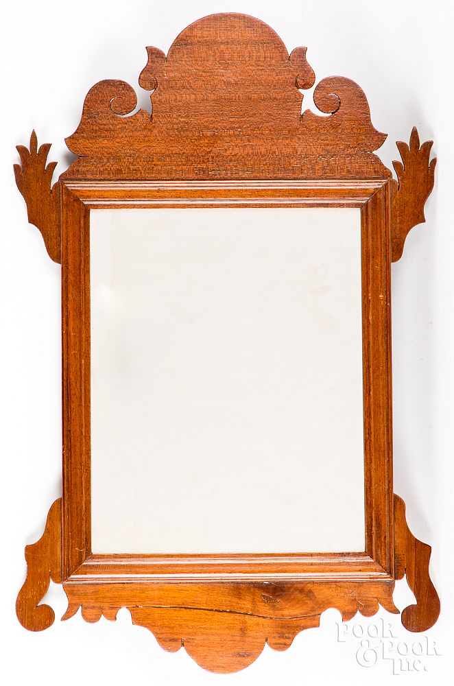 Appraisal: Two small Chippendale mahogany mirrors ca Two small Chippendale mahogany