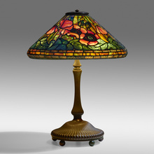 Appraisal: Tiffany Studios POPPY TABLE LAMP USA c patinated bronze leaded