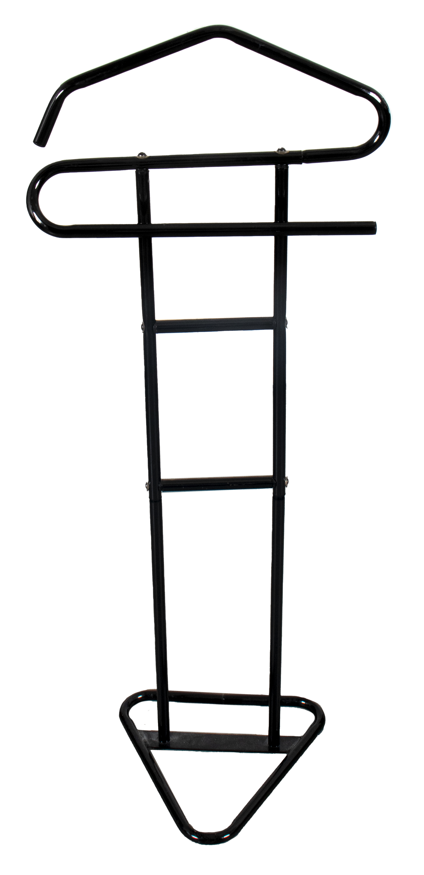 Appraisal: S POSTMODERN BLACK ENAMELED METAL VALET STAND Postmodern black enameled