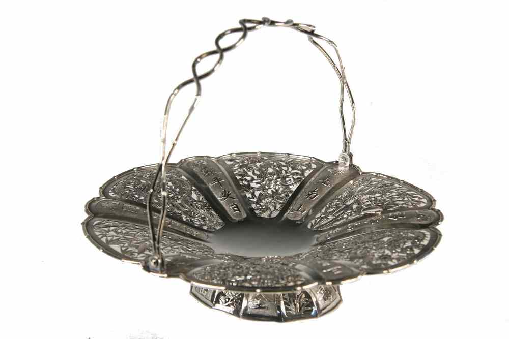 Appraisal: TH C CHINESE SILVER BRIDE'S BASKET - Circa Chinese Silver