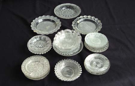 Appraisal: LOT OF TWENTY-THREE CLEAR GLASS LACY AND FLINT DISHES Mostly