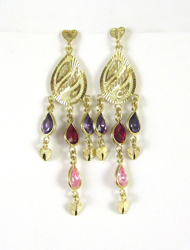 Appraisal: PAIR OF FOURTEEN KARAT GOLD EARRINGS each measuring - inches