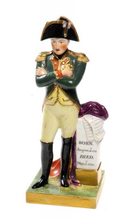 Appraisal: A DERBY FIGURE OF NAPOLEON the emperor in black and