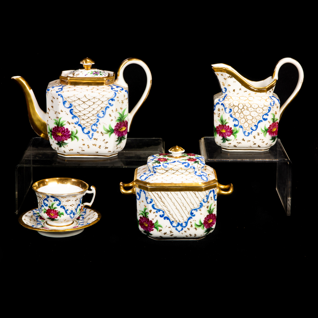 Appraisal: LOT OF A PARIS PORCELAIN TEA SET FOR EIGHT Lot