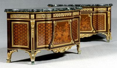 Appraisal: Pair Louis XVI style commodes after the commode executed in