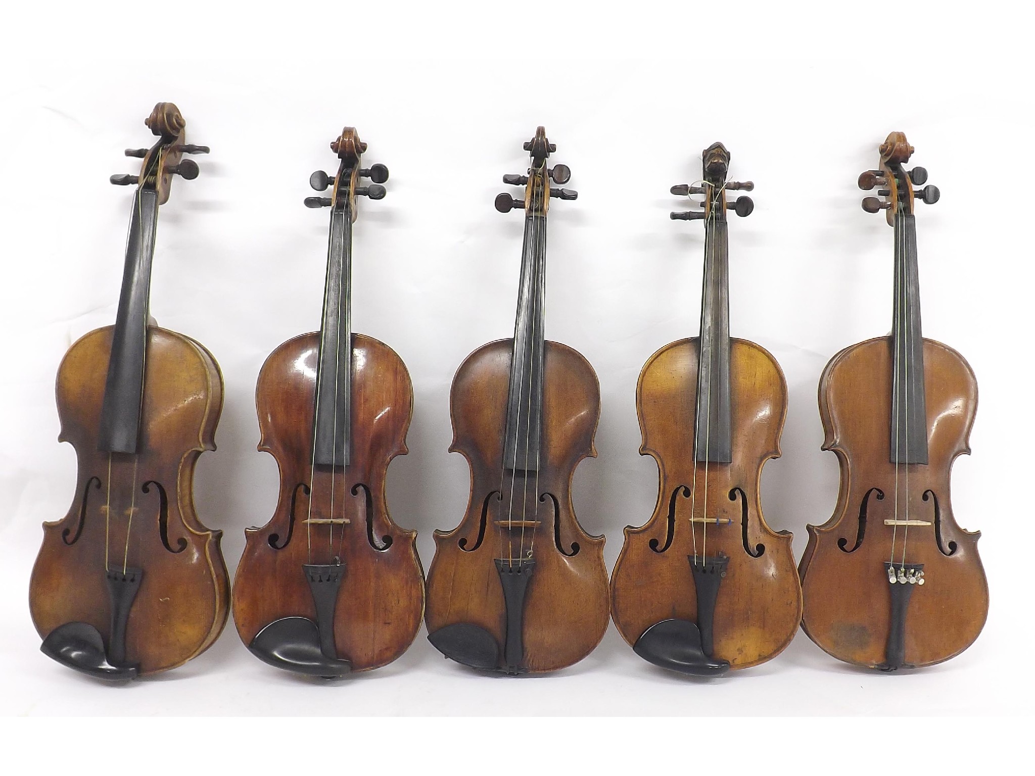 Appraisal: Interesting old restored violin labelled Carlo Bergonzi also four other