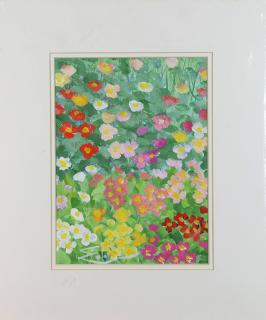 Appraisal: Painting Flower Garden Eda Varrichio American Italian b Flower Garden