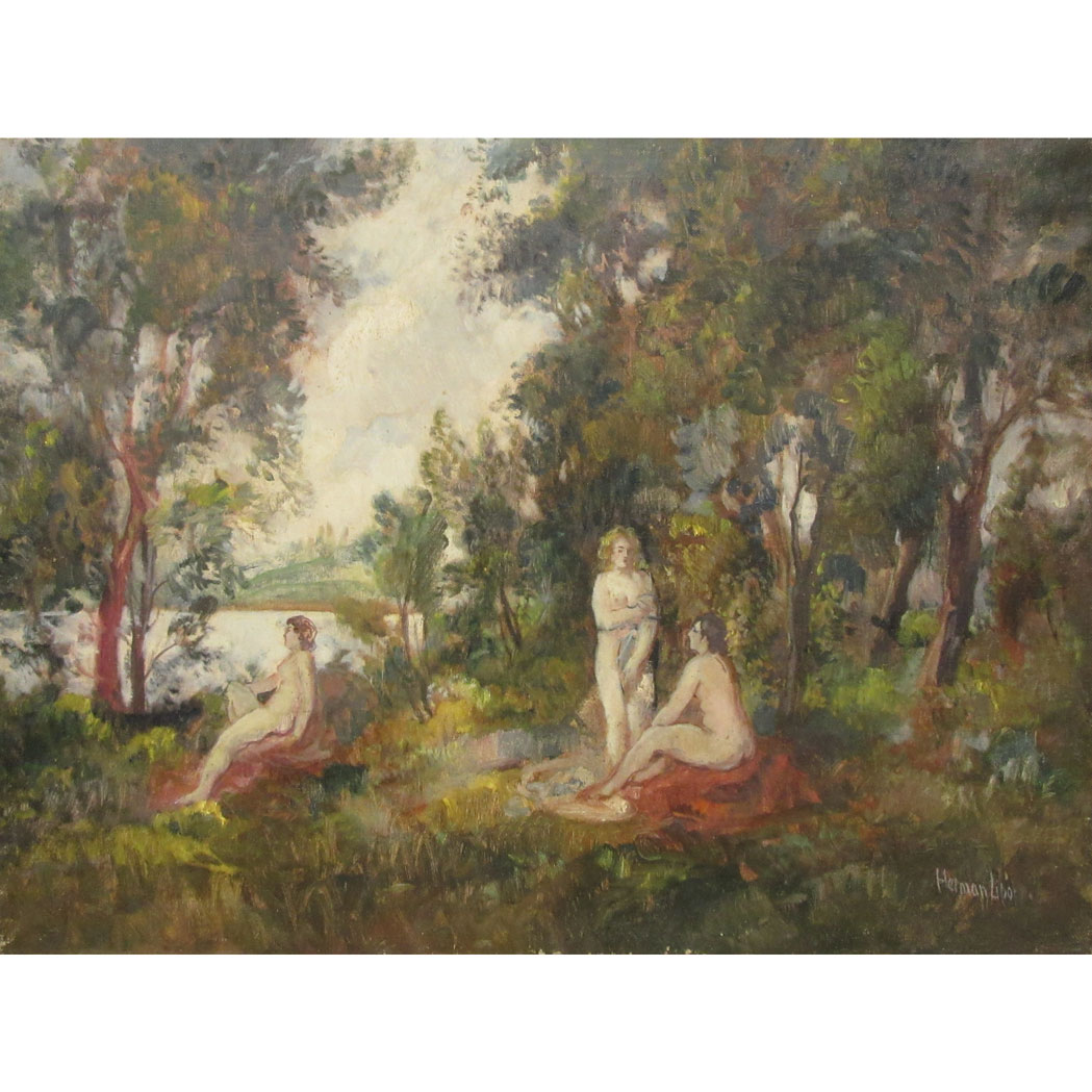 Appraisal: Herman Lipot Hungarian - Bathers Signed Herman Lipot lr Oil