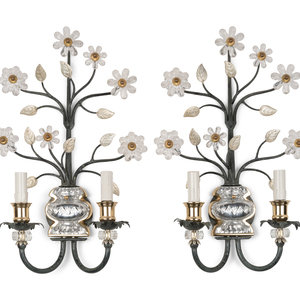 Appraisal: A Pair of Two-Light Sconces in the Style of Maison