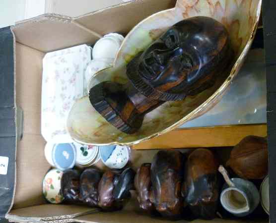 Appraisal: Tray comprising Various Wooden Carved Ornaments of Elephants Wedgwood Rosehip