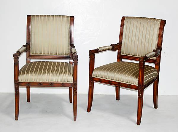 Appraisal: A set of ten Charles X style mahogany armchairs Gustav