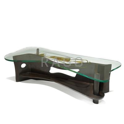 Appraisal: GILBERT ROHDE Attr HARRITON GLASS HERMAN MILLER Coffee table Zeeland