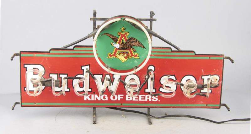 Appraisal: Budweiser King Of Beers Neon Sign This vintage hanging sign