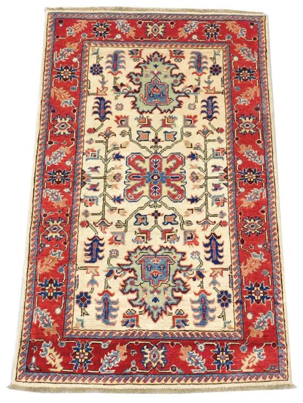 Appraisal: RUG Uzbek Sultanabad ' x ' cream field with blossoming